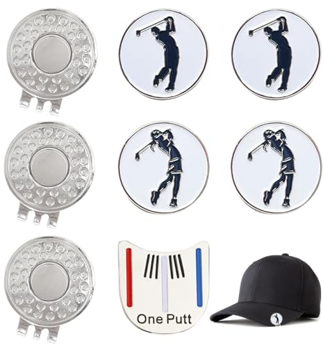 XingyLi 8 teiliges Golfballmarker Set mit magnetischen Hutclips, lustiges Golfwerkzeug Zubehör, Ballmarker passen in Golf Divot Tools, Huttasche, wertvolles Geschenkset für Männer, Frauen und Damen