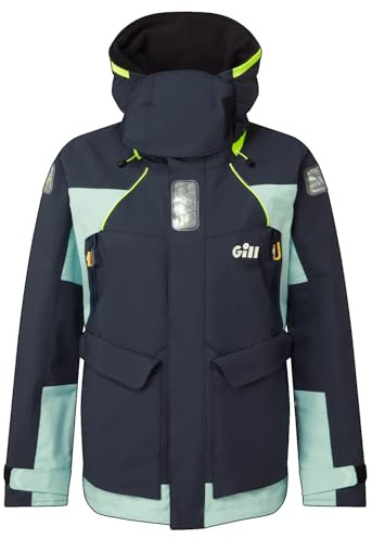 Gill Womens OS2 Offshore Sailing Jacket - Waterproof, Windproof & Breathable (Navy/Eggshell, 12)