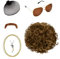 Futuhada 6er Set Herren Perücke 70er 80er Jahre Disco Perücke Halskette & Schnurrbart kurz gelockt Afro Shaggy Perücke Blond Braun, Echthaar Look, Ideal für Karneval und Partys