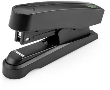 Novus B 10 FC re+new nachhaltiges Heftgerät (Heftleistung 20 Blatt, Flachheftung, inkl. 200 Heftklammern, Vollmetallgerät mit Kunststoffummantelung aus 88% recyceltem Plastik) schwarz