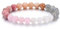 JOVIVI Bracelet Femme Pierre Naturelle 8mm Perle Pierre Précieuse Bijoux Original Rhodonite Pierre de Lune Quartz Rose Cadeau pour Femme Fille Amitié