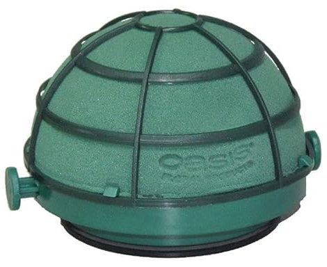 INNA-Glas Oasis Nass-Steckschaum SERAPIO für Auto Corso, Hochzeitsdeko, Kunststoffunterlage, Gitter, mit Saugnapf, grün, 6,5cm, Ø11,5cm - Nasssteckmasse