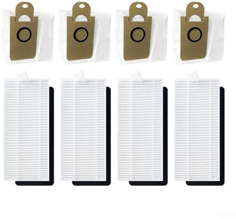 Lot de 8 sacs à poussière et filtres pour aspirateur robot HONITURE pour Q6 SE Maintain Clean Air