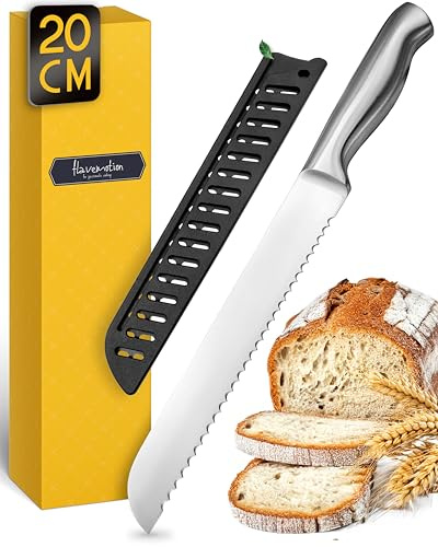 Flavemotion Brotmesser mit Wellenschliff für müheloses Schneiden von Brot