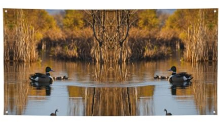 Loon Nature Party-Banner mit Vogeldruck, Banner für alle Veranstaltungen, helle Flaggen für Geburtstag, Erntedankfest und mehr