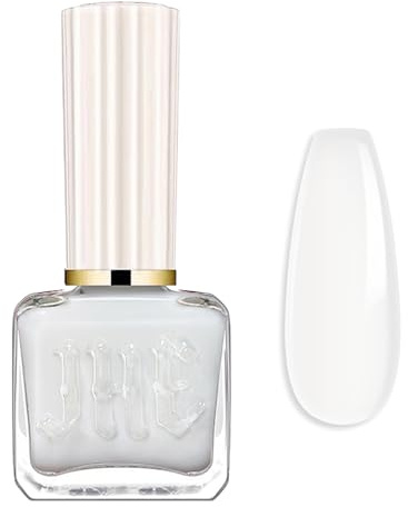 Nagellack Gelee weiß - 12ML Glänzend Milchweiß Nagellack Schnelltrocknend - Ungiftiger Nagelack auf Wasserbasis für Nagelkunst - Hochpigmentiert Nail Polish für Nail Art Regular Farblack (Jelly White)