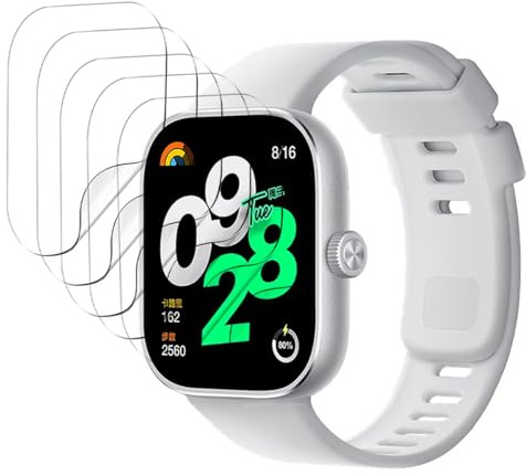 Cfyywqf Protector de Pantalla para Xiaomi Redmi Watch 4 | 6 Piezas HD Reloj protectores gel ,Película hidrogel protectora de alta definición, Sensible al tacto hidro gel film