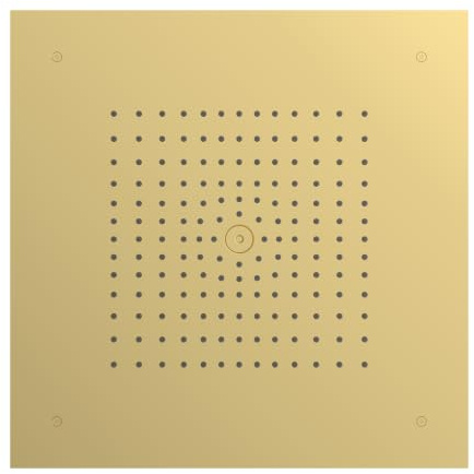 hansgrohe Raindance E - Kopfbrause Deckenintegriert, eckige Duschbrause (400 x 400 mm), Regendusche mit 1 Strahlart für Deckenmontage, Brausekopf mit Antikalk-Funktion, Polished Gold Optic, 26252990
