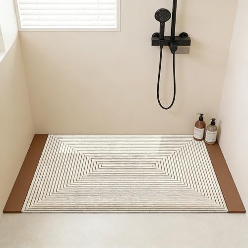 CEWROM Badewannenmatte rutschfest, Lange Antirutschmatte Dusche, Schnell Trocknend Badematte Duschmatten PVC-Luffa Weich Komfort mit Ablauflöchern, Badewannenmatte Nassbereiche (60X120CM)