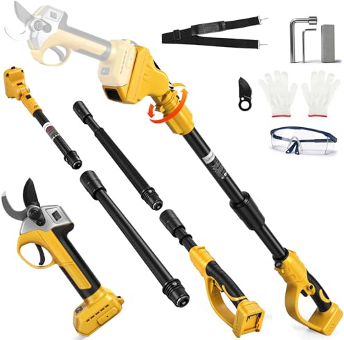 Forbici Elettriche da Potatura a Batteria 45 mm con Asta Telescopica da 2 Metri Compatibile con Dewalt 20v 18 V (senza batterie), Cesoie Elettriche da Potatura, Cesoie a batteria, Forbici da Potatura