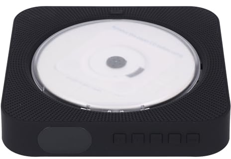 MENDUNER Kabelloser CD-Player mit Lautsprechern, Fernbedienung und Schutzhülle, Wandmontage oder Desktop-Nutzung, Unterstützt CD/MP3/WMA, Bluetooth 5.0 und AUX-Eingang (Black)