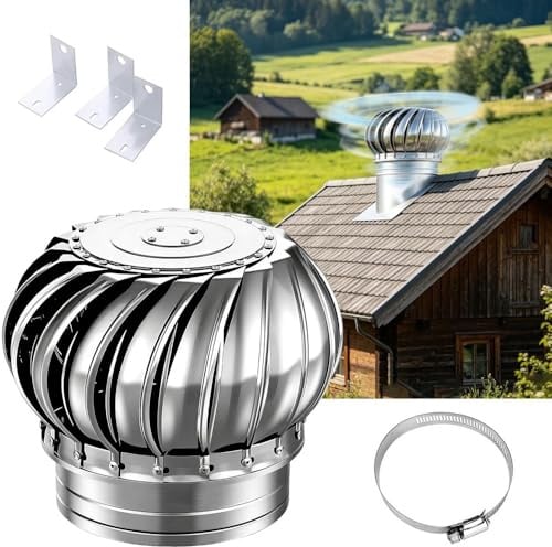 Sombrero Chimenea Giratorio, 110 200 250 400mm Extractor De Humos Chimenea Acero Inoxidable, Tapa De Tubo De Ventilación Para Campanas Estufas Casas(150mm/5.9in)
