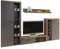 Wohnwand Rango, Design Wohnzimmer Set, Modernes Anbauwand, Schrankwand, Vitrine, TV Lowboard, Mediawand, (mit Beleuchtung, Lefkas Eiche/Graphit)