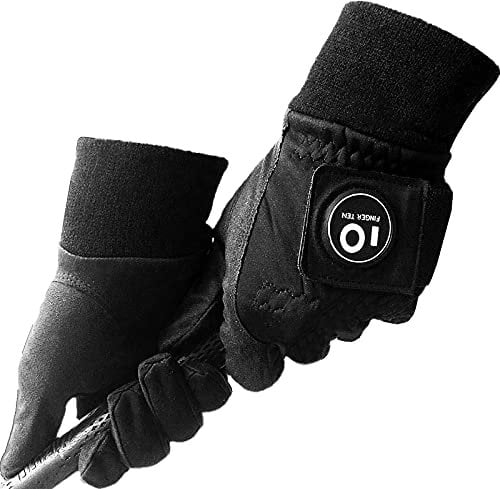 FINGER TEN Golfhandschuhe Herren Winter Mit Ballmarker Grip Performance 1 Paar Golf Handschuhe Kaltes Wetter Winddicht Wasserdicht Größe S M ML L XL (M)