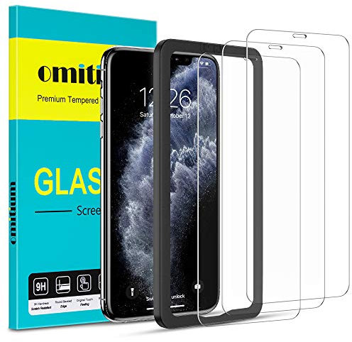 omitium - Protector de pantalla para iPhone 11 Pro Max, [3 Piezas] iPhone XS Max con marco de alineación antiarañazos 9H dureza película protectora de pantalla iPhone 11 Pro Max cristal - 6.5 Pulgadas