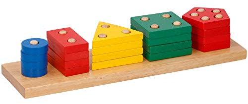 Warenhandel König Holz Steckspiel Steckspielzeug Motorik Stecker Steckplatte Steckerspiel 24m+