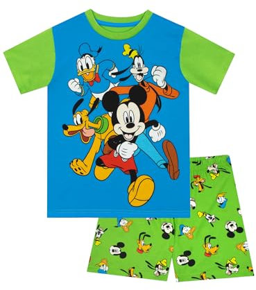 Disney Pigiama Mickey Mouse | Pigiama Topolino Bambino | Pigiamone Corto Bambino | Blu 18-24 Mesi