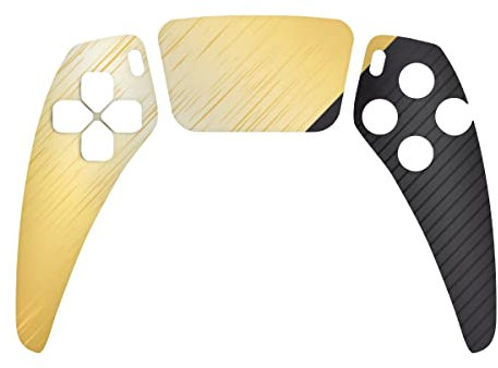 DeinDesign Skin kompatibel mit Sony Playstation 5 Controller PS5 Folie Sticker schwarz Metallic Look Gold