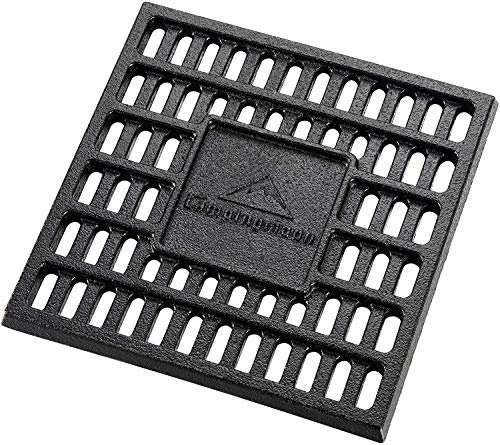 CAMPINGMOON T-175 - Rejilla de carbón de hierro fundido para cama de carbón, 17,5 x 17,5 cm