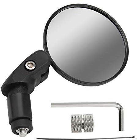 Be In Your Mind Bike Handle Bar End Mirror 360° Rotatable Adjustable Handlebar Rear View Round Convex Mirror with Screws Wrench for Bicycle MTB Road Bike