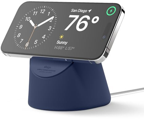 elago MS1 Ladestation Kompatibel mit MagSafe Ladegerät, Premium Ständer Kompatibel mit iPhone 17/16/15/14/13/12 Serie, Designed für Standby-Modus (ios 17) [Ladegerät Nicht enthalten] (Blau)