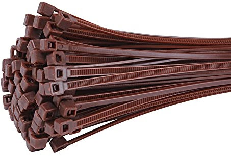 Fix&Easy Kabelbinder 3,6x300mm braun 75 Stück UV- und Wetterbeständig Set für Garten Weidezaunmatte Weidengeflecht Zaunfeld Doppelstabmatten Zaun Sichtschutz Windschutz Schattiernetz