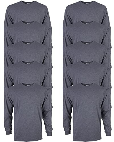 GILDAN Men's, Ultra Cotton Long Sleeve T-Shirt, Style G2400, Dark Heather, S