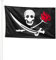 KliKil Piraten-Flagge Jolly Roger mit Rose widerstandsfähig für den Außenbereich 90 x 150 cm 1 Piratenflagge verstärkt-Pirate Rose