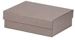 Rössler Geschenkbox mit Deckel | Box mit Deckel | Geschenkbox Geburtstag | Karton mit Deckel | Geschenk Box | Geschenkkarton mit Deckel | Maße: 140x190x60mm | Farbe: Grau | Taupe