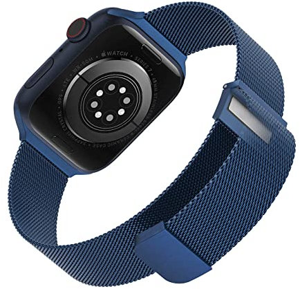 Tuocal Metal Upgraded Strap Compatible with Apple Watch Strap 38mm 40mm 41mm 42mm(Series 10), Mesh Dual Magnetic Stainless Steel Replacement Women Men Straps for iWatch Series 10 9 8 7 6 5 4 3 2 1