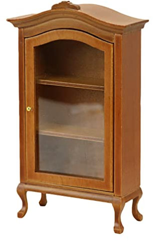 STOBOK Puppenhaus Bücherregal Holz Miniatur Regal 1: 12 Puppenhaus Miniatur Möbel Schrank Dollhouse für Fee Garten Mikrolandschaft DIY Basteln Handwerk Zubehör