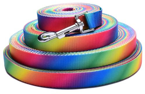 Hundeleine in hellgrün aus Nylon 2 cm breit für Hunde bis 60 Kg Fährtenleine Schleppleine Suchleine Laufleine Ausbildungsleine (20M)