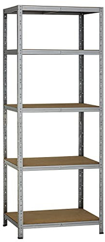 Dysell Schwerlast-Regal 200x70x50 (5HB/175) - Verzinkt - 5 extrastarke HDF-Böden - 875kg Tragkraft - Steckregal für Lager, Garage, Keller, Werkstatt