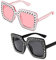 Occhiali da Sole con Strass - 2 Paia Quadrati Oversize Unisex, Grandi Classici Vintage con Protezione UV400 - Nero e Rosa