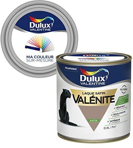 Ma Couleur Sur-mesure par Dulux Valentine – Peinture Laque Glycéro - Grande résistance pour boiseries et ferronneries - Satin Taupe 0,5 L