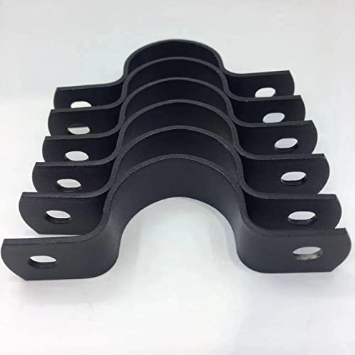 ROPOCM Schwarze U-förmige feste Klemme aus Metall mit Doppelloch DIY U-förmige Halterung Rohrgürtel (6 Stück) (1,9 cm)
