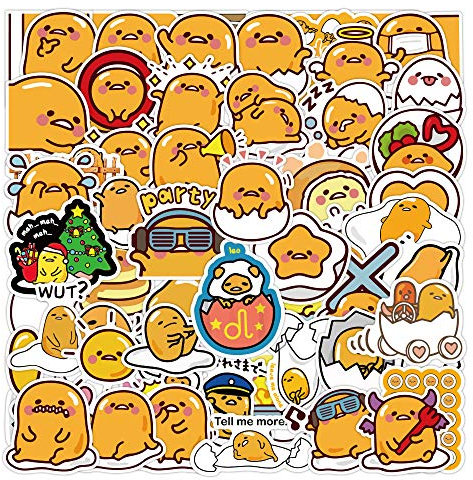 Gudetama Stickers 50PCS Vinyl Stickers for Laptop,Bumper,Skateboard,Water Bottles,Phone,Cartoon Anime Stickers for Kids Teens Adult