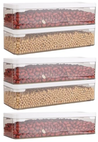 LOLYSIC 5 Stück 28 x 10 x 7 CM Lebensmittel Lagerung, Pastabehälter Spaghetti, Nudel Aufbewahrungsbox, für Schubladen Speisekammer Kühlschrank Küchenschrank