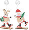 GEBETTER 2Pcs Porte Photo Noël Porte Carte Table Renne Bonhomme de Neige Support Photo Porte Nom Marque Place Décoration Table Réveillon Noël