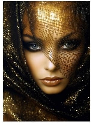 veces Moderne De Luxe Noblesse Africaine Femme Affiches, Femmes En Vêtements Noirs abstraite peinture sur toile, noir, or africain, modèle de femme, art mural - 60x90cm Sans cadre