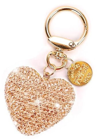 Sugeru Porte-clés en forme de cœur avec gravure - Cadeau idéal pour une amie - Décoration de Noël - Porte-bonheur - Cadeau pour adieu, petite amie, ami, anniversaire, permis de conduire, doré - Cœur