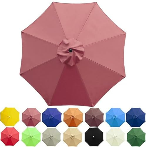 Sonnenschirm Ersatzbezug 2m/2.3m/2.5m/2.7m/3/3.5m/4m 6/8 Streben, UV-Schutz Ampelschirm Bezug, Wasserdicht Schirmbezug Sonnenschirm Ersatzteile für Balkon, Garten, Pool und Strand, 3m-6 Streben