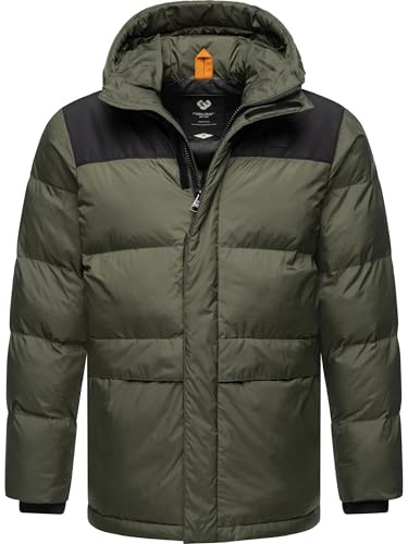 Ragwear Herren Winterjacke warme Steppjacke mit Verstellbarer Kapuze Mikkesh YOUMODO S-3XL