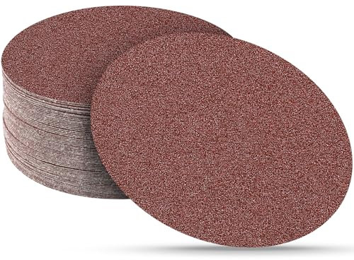 Sruhrak 30 Pièces Disque de Ponçage, 180 mm Rond Disques Abrasifs à Non Trous Papier Poncer à Grain 60 pour Ponceuse Murale Girafe