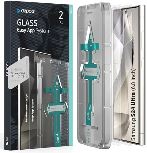 Deppa [2 Pezzi Vetro Temperato per Samsung Galaxy S24 Ultra (6,8') Compatibile con ID Impronta Digitale, Ultra Resistente | Copertura Completa, Senza Bolle
