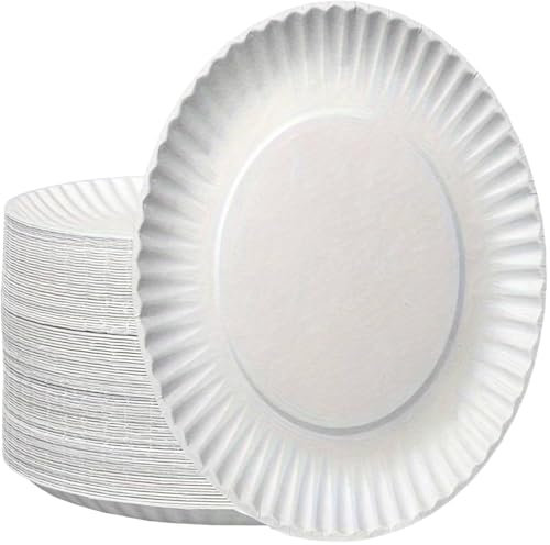 Clarina - Assiettes jetables en carton écologique - 50 assiettes jetables ECO - 26 cm - Respectueux de l'environnement - Biodégradables