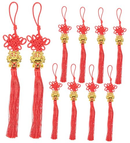 SEWOART 10stücke Drachen Anhänger Für Neujahrsdekoration Traditionelles Chinesisches Ornament Kunststoff Hängender Bonsai Drachenanhänger Für Frühlingsfestdeko Im Innen Und Außenbereich