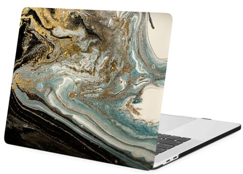 FFBOFFC Laptop Cover Compatible with MacBook Air 11 inch Case 2015 2014 2013 2012 2011 2010 Release Model A1465 A1370, Plastic Hard Protective Shell Cover Case for Air 11, Black Gold Marble