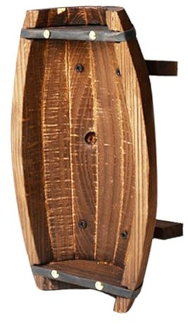 CAXUSD Jardinera De Madera De Barril 30x16x9cm para Bodas Decoración Rústica Exterior Ideal para Plantas