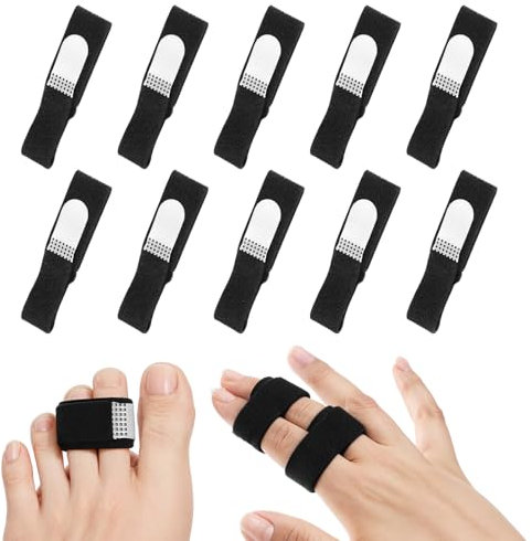 Yuanchu Fingerschiene, 10 Stück Verstellbare Fingerbandage Kleiner Trigger Finger Klammer Finger Schiene Fingerschutz Bandage für Zehen, Gebrochene, Verstauchte, Arthritis, Sehnenentzündung(10)